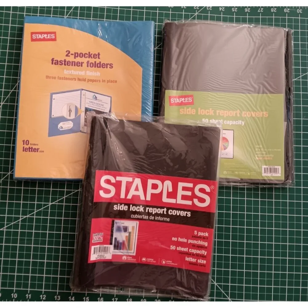 School Supplies Office Lot 2 Pocket Fastener Folders Side Lock Report Covers